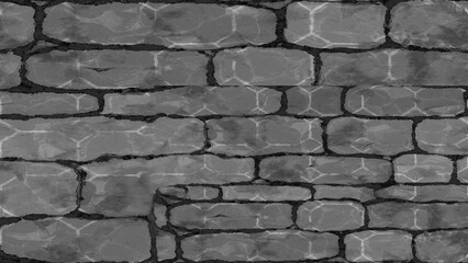 Destroyed crack wall brick texture on isolated background. Material grunged rocks textured.
