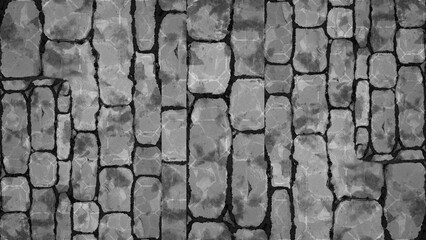 Destroyed crack wall brick texture on isolated background. Material grunged rocks textured.