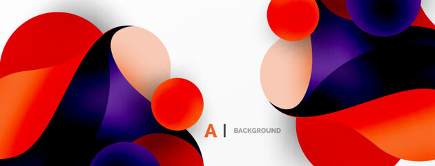 Geometric round shapes and circles abstract background. Wallpaper for concept of AI technology, blockchain, communication, 5G, science, business © antishock