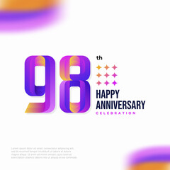 98 Year Anniversary Icon Vector Template Design Illustration