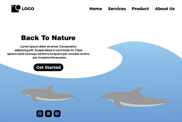 Nature landing design vector illustration