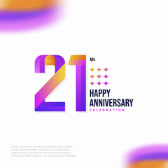 21 Year Anniversary Icon Vector Template Design Illustration