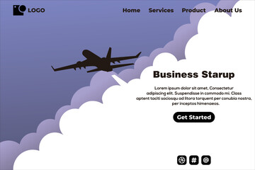 Bussiness starup landing page design vector