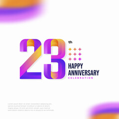 23 Year Anniversary Icon Vector Template Design Illustration