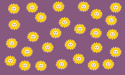 abstract camomile flowers faces unique shapes vector