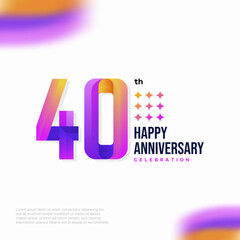 40 Year Anniversary Icon Vector Template Design Illustration