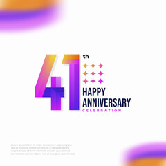 41 Year Anniversary Icon Vector Template Design Illustration