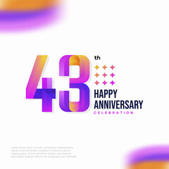 Number 43 logo icon design, 43 birthday logo number, anniversary 43