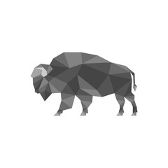 Polygonal bison bull cow logo icon vector illustration © nurazizahku94