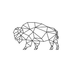 Geometric bison bull cow logo icon vector illustration © nurazizahku94