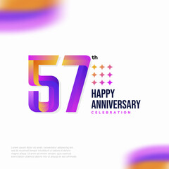 Number 57 logo icon design, 57 birthday logo number, anniversary 57