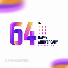 Number 64 logo icon design, 64 birthday logo number, anniversary 64