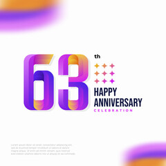 Number 63 logo icon design, 63 birthday logo number, anniversary 63