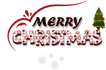 Christmas and New Year Typographical . Merry Christmas card PNG File