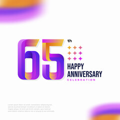 Number 65 logo icon design, 65 birthday logo number, anniversary 65