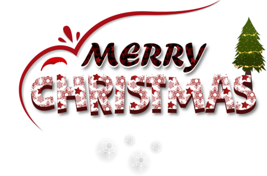 Christmas and New Year Typographical . Merry Christmas card PNG File