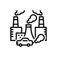 Obraz premium Black line icon for pollution