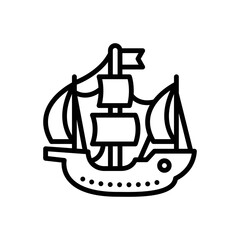 Black line icon for columbus