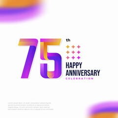 Number 75 logo icon design, 75 birthday logo number, anniversary 75