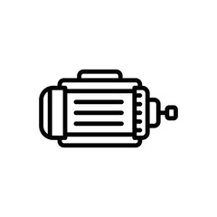 Black line icon for motor
