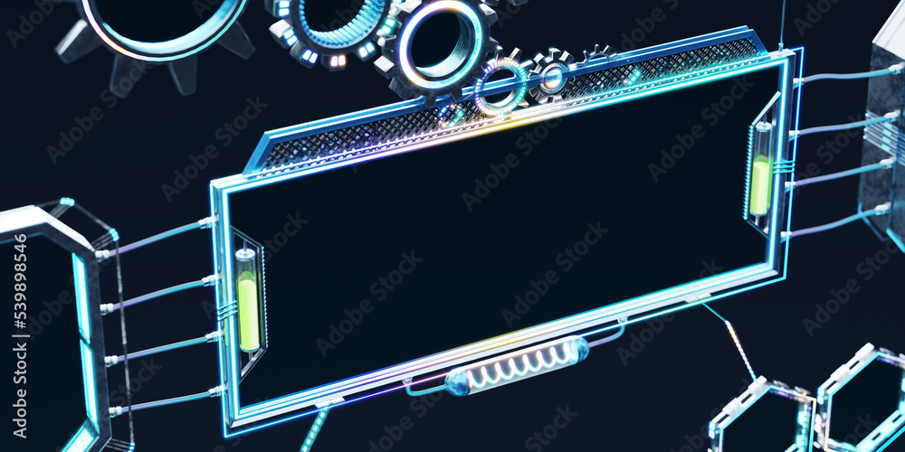 Poster tech user interface template for a smart business