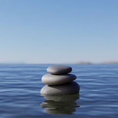 zen stones on the beach
