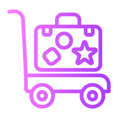 luggage cart gradient icon