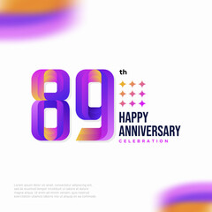Number 89 logo icon design, 89 birthday logo number, anniversary 89