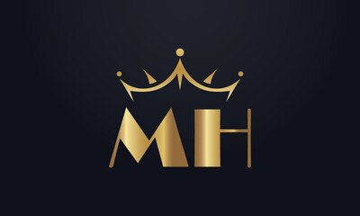 King crown logo design vector and extra bold queen symbol