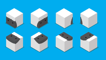 Animal Dice 3D Characters Animal Sheep Cartoon Vector