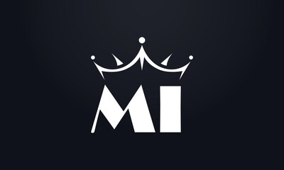 King crown logo design vector and extra bold queen symbol