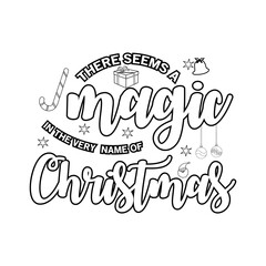Merry Christmas Coloring page. Christmas line art coloring page design for kids.
