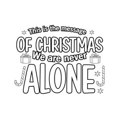 Merry Christmas Coloring page. Christmas line art coloring page design for kids.