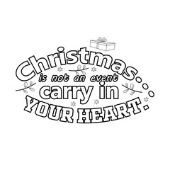 Merry Christmas Coloring page. Christmas line art coloring page design for kids.