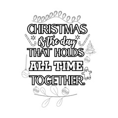 Merry Christmas Coloring page. Christmas line art coloring page design for kids.