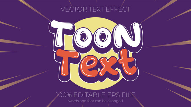 Toon text effect style, EPS editable text effect