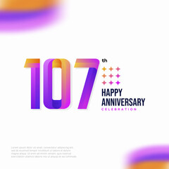 Number 107 logo icon design, 107 birthday logo number, anniversary 107