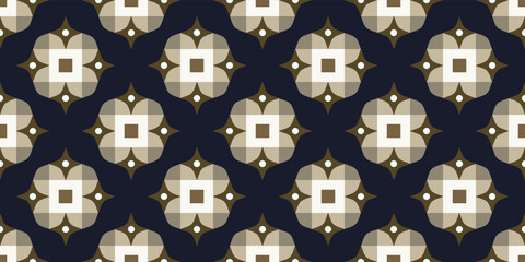 Naklejka premium Elegant floral pattern seamless ornate background diamond shape geometric motif. Flowers ornament concept art. Modern fabric design textile swatch ladies dress, men's shirt all over print block.
