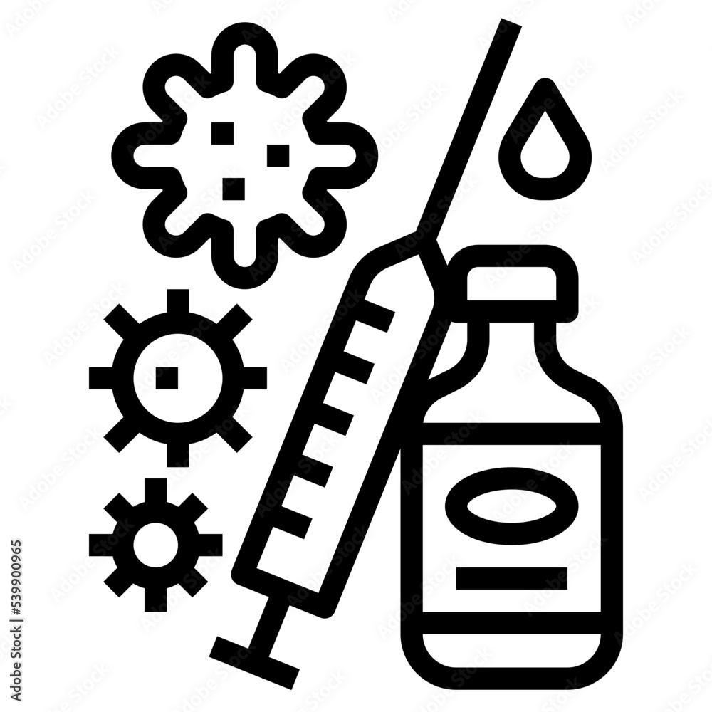 Sticker vaccine syringe icon