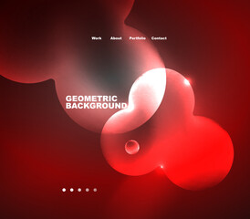 Neon glowing bubbles, circles magic energy space light concept, abstract background wallpaper design