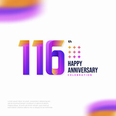 Number 116 logo icon design, 116 birthday logo number, anniversary 116