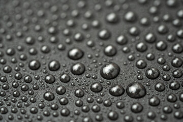 Water drops on a black background close-up