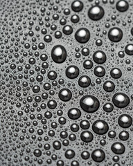Water drops on a black background close-up