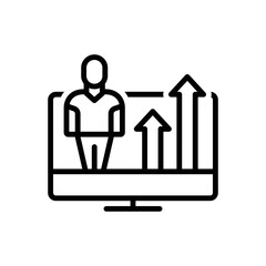 Black line icon for promoted