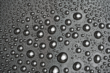 Water drops on a black background close-up