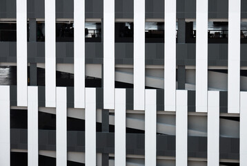 Building decoration with flat panels and lines