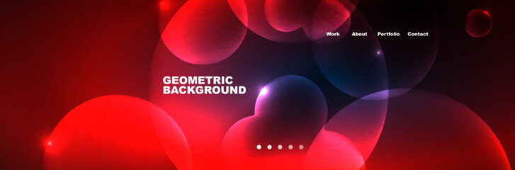 Neon glowing bubbles, circles magic energy space light concept, abstract background wallpaper design
