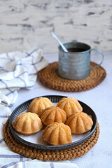 Baked pastry snacks. Spiced Cacao Coated and Uncoated Tea Cakes. Ideal for breakfast, between meals snack or Halloween party snacks