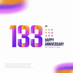 Number 133 logo icon design, 133 birthday logo number, anniversary 133