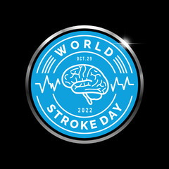 World Stroke Day Logo, icon, badge, stamp, symbol. October 29. Vector Illustration.